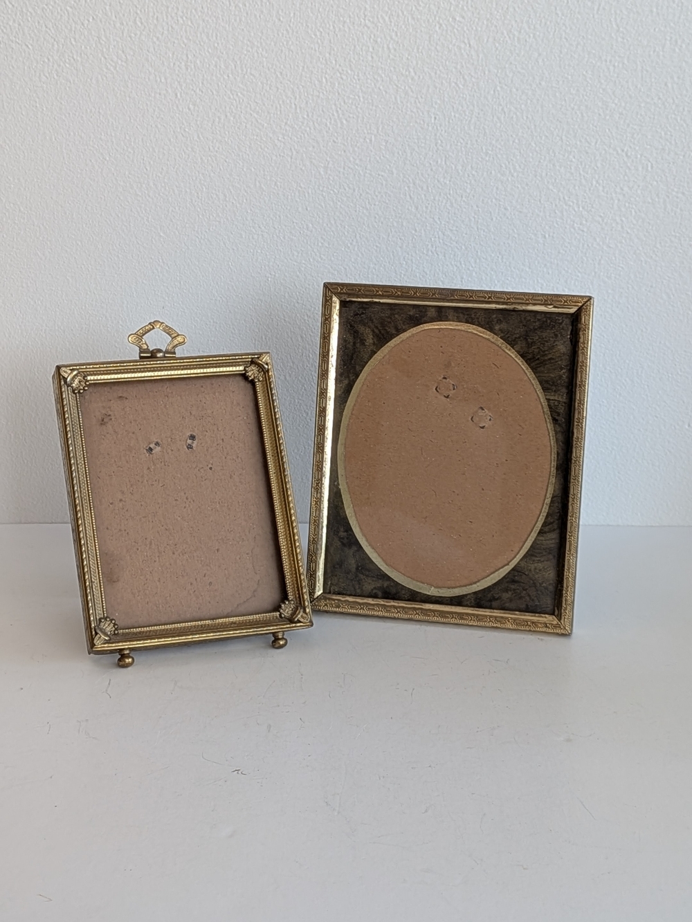Gold Brass Ornate Mini Photo Frame Table Top Set Of 2